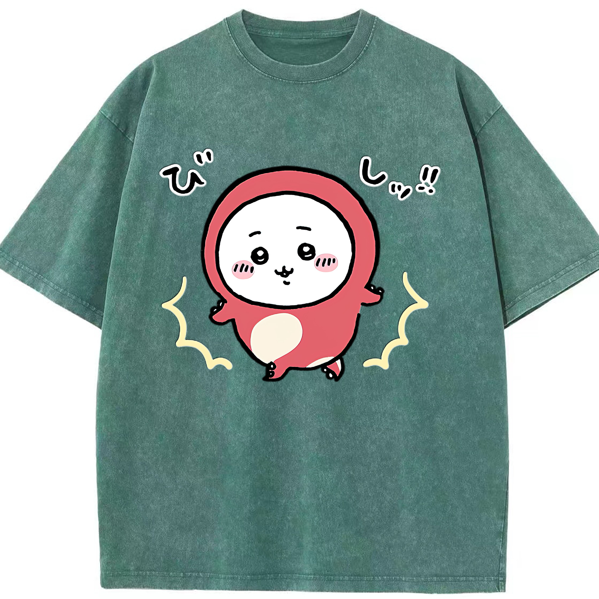 （画像用） ちいかわ ちいかわ Chii-kawa chiikawa 綿100% ヴィンテージ風 半袖Tシャツ（フロントプリント）